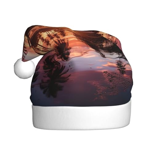 YKJJFVZ Weihnachtsmütze mit Sonnenuntergang, bunte Wolken, Palme, Weihnachtsmannmütze, Urlaub für Erwachsene, Unisex, Weihnachtsmütze für Neujahrsparty YKJJFVZ Weihnachtsmütze mit Sonnenuntergang, bunte Wolken, Palme, Weihnachtsmannmütze, Urlaub für Erwachsene, Unisex, Weihnachtsmütze für Neujahrsparty von YKJJFVZ