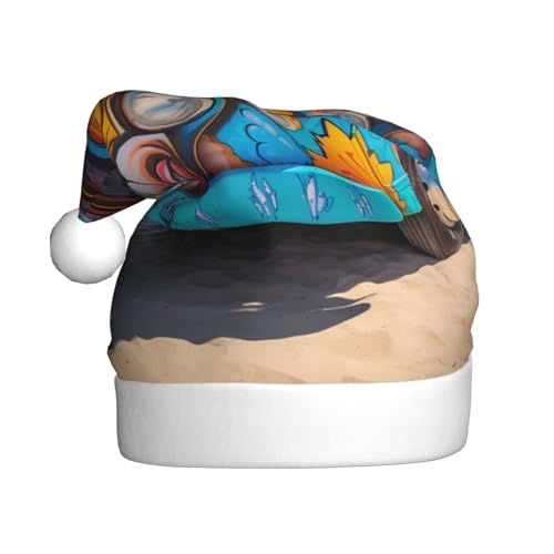 YKJJFVZ Weihnachtsmütze mit Strandbus-Aufdruck, Weihnachtsmütze für Erwachsene, Uni, Weihnachtsmütze für Neujahr, festliche Party YKJJFVZ Weihnachtsmütze mit Strandbus-Aufdruck, Weihnachtsmütze für Erwachsene, Uni, Weihnachtsmütze für Neujahr, festliche Party von YKJJFVZ