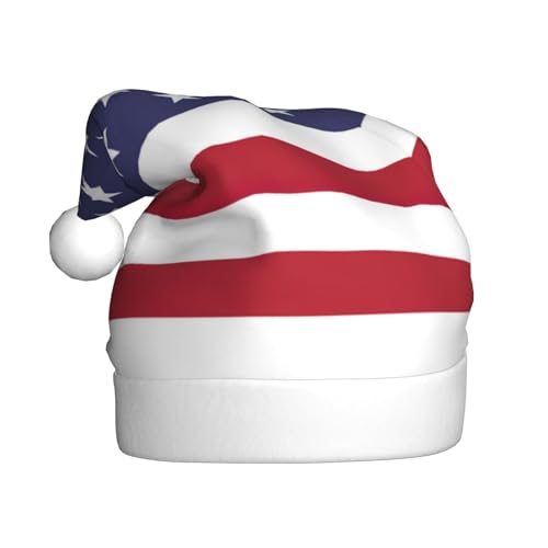 YKJJFVZ Weihnachtsmütze mit amerikanischer Flagge, Weihnachtsmütze für Erwachsene, Uni, Weihnachtsmütze für Neujahr, festliche Party YKJJFVZ Weihnachtsmütze mit amerikanischer Flagge, Weihnachtsmütze für Erwachsene, Uni, Weihnachtsmütze für Neujahr, festliche Party von YKJJFVZ