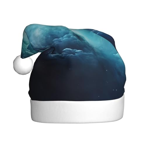 YKJJFVZ Weihnachtsmütze mit blauem Galaxie-Druck, Weihnachtsmütze für Erwachsene, Uni, Weihnachtsmütze für Neujahr, festliche Party YKJJFVZ Weihnachtsmütze mit blauem Galaxie-Druck, Weihnachtsmütze für Erwachsene, Uni, Weihnachtsmütze für Neujahr, festliche Party von YKJJFVZ