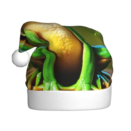 YKJJFVZ Weihnachtsmütze mit grünem Frosch-Aufdruck, Weihnachtsmütze für Erwachsene, Uni, Weihnachtsmütze für Neujahr, festliche Party YKJJFVZ Weihnachtsmütze mit grünem Frosch-Aufdruck, Weihnachtsmütze für Erwachsene, Uni, Weihnachtsmütze für Neujahr, festliche Party von YKJJFVZ