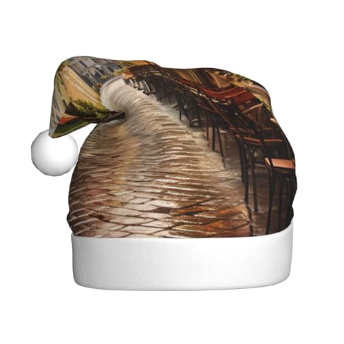 YKJJFVZ Weihnachtsmütze mit italienischem Straßendruck, Weihnachtsmütze für Erwachsene, Uni, Weihnachtsmütze für Neujahr, festliche Party YKJJFVZ Weihnachtsmütze mit italienischem Straßendruck, Weihnachtsmütze für Erwachsene, Uni, Weihnachtsmütze für Neujahr, festliche Party von YKJJFVZ