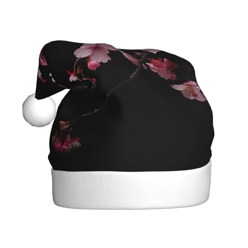 YKJJFVZ Weihnachtsmütze mit japanischem Kirschblumen-Druck, Weihnachtsmütze für Erwachsene, Uni, Weihnachtsmütze für Neujahr, festliche Party YKJJFVZ Weihnachtsmütze mit japanischem Kirschblumen-Druck, Weihnachtsmütze für Erwachsene, Uni, Weihnachtsmütze für Neujahr, festliche Party von YKJJFVZ