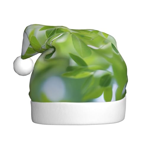 YKJJFVZ Weihnachtsmütze mit natürlichem grünen Zweig-Druck, Weihnachtsmütze für Erwachsene, Uni, Weihnachtsmütze für Neujahr, festliche Party YKJJFVZ Weihnachtsmütze mit natürlichem grünen Zweig-Druck, Weihnachtsmütze für Erwachsene, Uni, Weihnachtsmütze für Neujahr, festliche Party von YKJJFVZ