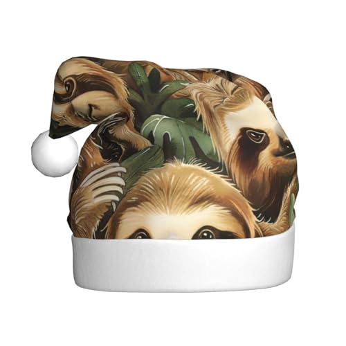 YKJJFVZ Weihnachtsmütze mit niedlichem Faultier-Aufdruck, Weihnachtsmütze für Erwachsene, Uni, Weihnachtsmütze für Neujahr, festliche Party YKJJFVZ Weihnachtsmütze mit niedlichem Faultier-Aufdruck, Weihnachtsmütze für Erwachsene, Uni, Weihnachtsmütze für Neujahr, festliche Party von YKJJFVZ