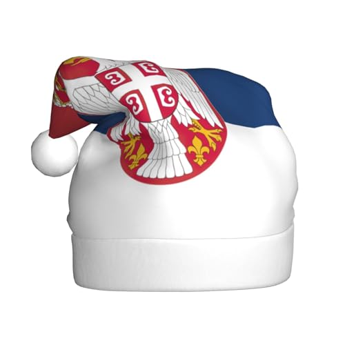 YKJJFVZ Weihnachtsmütze mit serbischer Flagge bedruckt, Weihnachtsmütze für Erwachsene, Uni, Weihnachtsmütze für Neujahr, festliche Party YKJJFVZ Weihnachtsmütze mit serbischer Flagge bedruckt, Weihnachtsmütze für Erwachsene, Uni, Weihnachtsmütze für Neujahr, festliche Party von YKJJFVZ