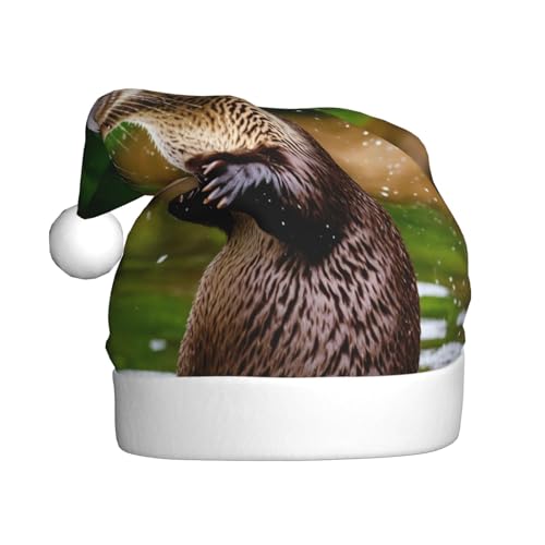YKJJFVZ Weihnachtsmütze mit süßem braunem Otter-Druck, Weihnachtsmütze für Erwachsene, Uni, Weihnachtsmütze für Neujahr, festliche Party YKJJFVZ Weihnachtsmütze mit süßem braunem Otter-Druck, Weihnachtsmütze für Erwachsene, Uni, Weihnachtsmütze für Neujahr, festliche Party von YKJJFVZ