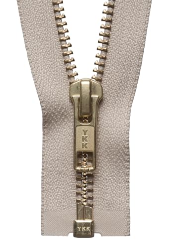 Downton Fabrics and Crafts Reißverschluss, Messing, Metall, offenes Ende, 36 cm, Beige von YKK