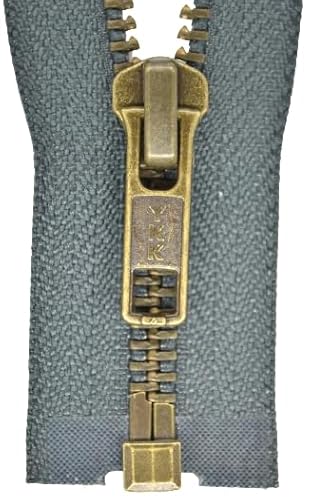 YKK Reißverschluss 1 Wege teilbar grau 55 cm Metall Metallzähne von YKK
