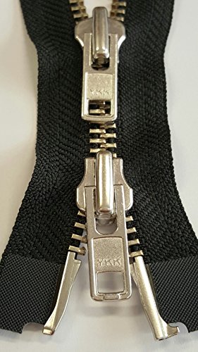 Unbekannt YKK Reißverschluss 75cm Metall 2-Wege teilbar extra stark 8mm robust* Leder, Motorrad Silber* von YKK