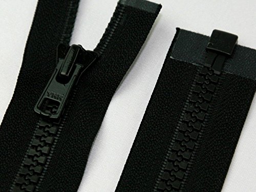 Vislon YKK Reißverschluss mit offenem Ende, hochbelastbar, ein Zipper, 76 cm, Schwarz von YKK