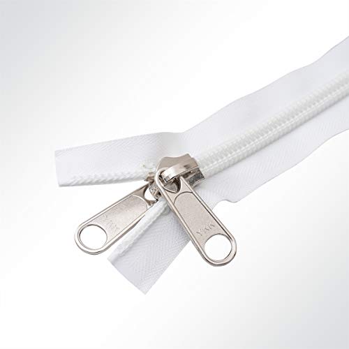 YKK® 10C Reißverschluss Zeltreisser Spiralreißverschluss, Spiral, teilbar, weiß, Länge 250cm von YKK