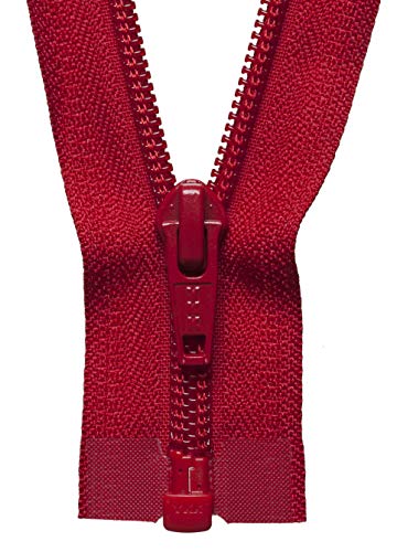 YKK 02025519 Spiralreißverschluss, Nylon, Nein 519 Rot, 25 cm Length von YKK