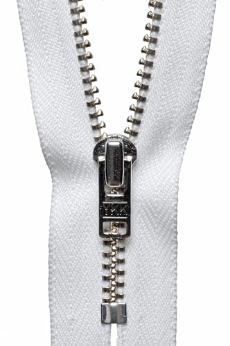 YKK 06020501 Reißverschluss mit automatischer Verriegelung, Metall, Nein 501 Weiß, 20 cm Length YKK 06020501 Reißverschluss mit automatischer Verriegelung, Metall, Nein 501 Weiß, 20 cm Length von YKK