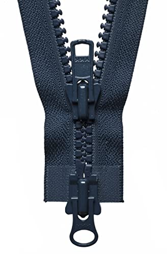 YKK 18076560 Zwei-Wege-Reißverschluss, Metall, blau, 76 cm Length von YKK