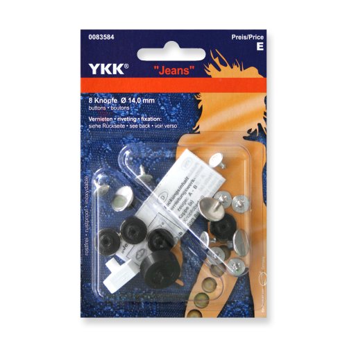 YKK 83584 Jeansknöpfe Lorbeerkranz 14,0 mm silber glatt, 8 Stück***BITTE PRODUKTBESCHREIBUNG BEACHTEN*** von YKK