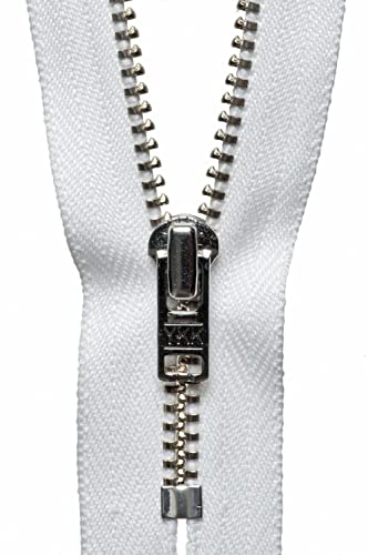 YKK Hosenreißverschluss, Metall, 18 cm, Weiß von YKK