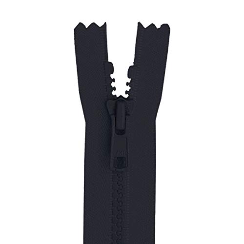 YKK - Kunststoffzahnreißverschluss - Vislon®(2-Wege-teilbar) - 5 mm Kettenbreite - für Jacken, Kinder- und Sportbekleidung, 120,0 cm Länge, Schwarz (580) von YKK