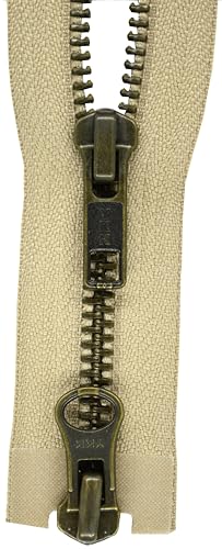 YKK Reißverschluss 2 Wege teilbar dunkelbeige 70 cm Metall Metallzähne von YKK