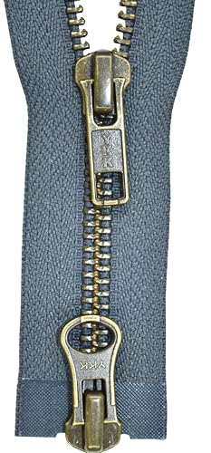 YKK Reißverschluss 2 Wege teilbar grau dunkelgrau 75 cm Metall Metallzähne YKK Reißverschluss 2 Wege teilbar grau dunkelgrau 75 cm Metall Metallzähne von YKK