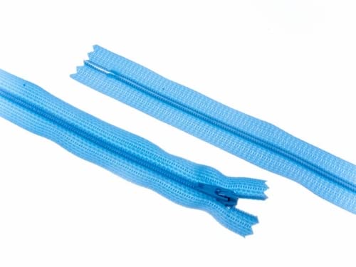 YKK Reißverschluss aus Nylon, geschlossenes Ende, 10 cm, Hellblau – 1 Stück von YKK