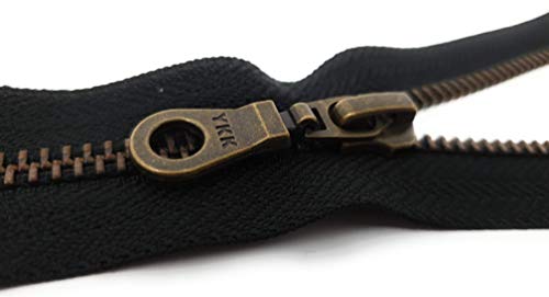 YKK Reißverschluss teilbar aus Metall mit Zipper in antik Gold 580 Schwarz 60 cm YKK Reißverschluss teilbar aus Metall mit Zipper in antik Gold 580 Schwarz 60 cm von YKK