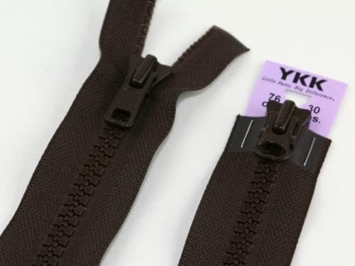 YKK Vislon Zwei-Wege-Reißverschlüsse mit offenem Ende, 70 cm, Braun – Pro Zip von YKK
