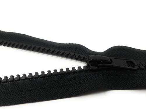 YKK nicht teilbarer Reißverschluss aus Kunststoff mit Zipper Schwarz 12 cm von YKK
