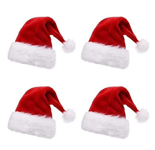 YKKJ 4 Stück Klassische Weihnachtsmütze，Weihnachtsmütze，für Party Neujahr Weihnachtstag，Weihnachtsfeier von YKKJ