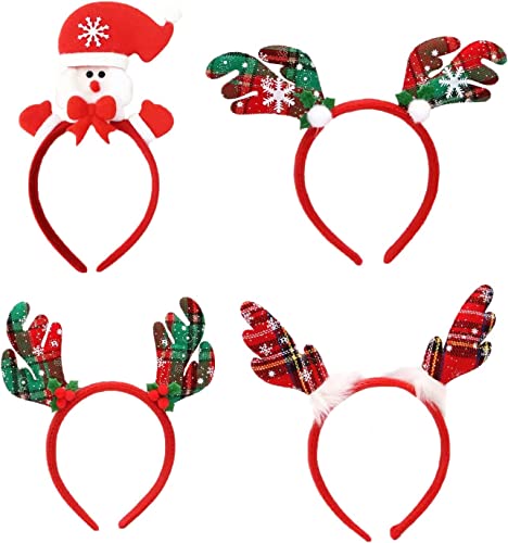 YKKJ 4 Stück Weihnachts Haarreifen，Weihnachten Stirnband，für Weihnachtsfeier Kopfschmuck Kostümdekoration Weihnachtsschmuck. von YKKJ