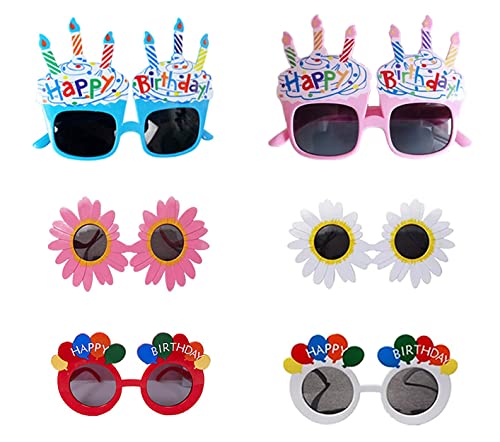YKKJ 6 Stück Neuheit Brillen，Party Brille Geburtstags，Neuheit Partybrillen，für Kinder und Erwachsene, tolles Geschenk für Happy Birthday Party Favors. von YKKJ