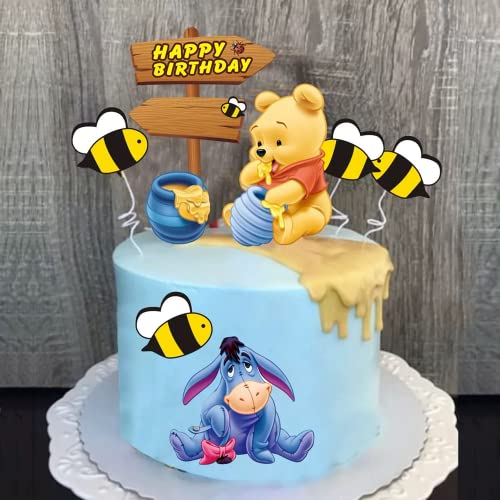 Cupcake Toppers,Zahnstocher Flaggen 8 Stück Winnie Puuh Cupcake Topper Dekorationen für Kinder Geburtstag Hochzeiten Duschen Hochzeit Party Supplies Dekor Gefälligkeiten von YKKJ