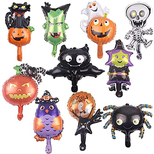 YKKJ Halloween Dekoration Ballons,Halloween Party Luftballons 10 stück Halloween Folienballon Ghost/Geek Kopf Kürbisspinne Aluminiumfolie Luftballons für Halloween Bar Zuhause Dekorbedarf YKKJ Halloween Dekoration Ballons,Halloween Party Luftballons 10 stück Halloween Folienballon Ghost/Geek Kopf Kürbisspinne Aluminiumfolie Luftballons für Halloween Bar Zuhause Dekorbedarf von FOXCUP