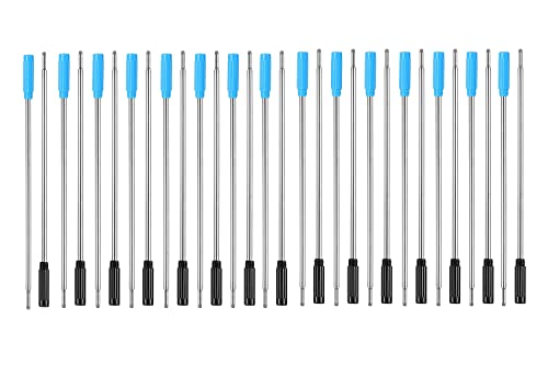 YKKJ Kugelschreiber Nachfüllungen,Kugelschreiberminen 30 Stück Austauschbare Kugelschreiber Minen Glattes Schreiben 4,5 Zoll (11,6 cm) und 1 mm Medium Tip (Schwarz und Blau) von YKKJ