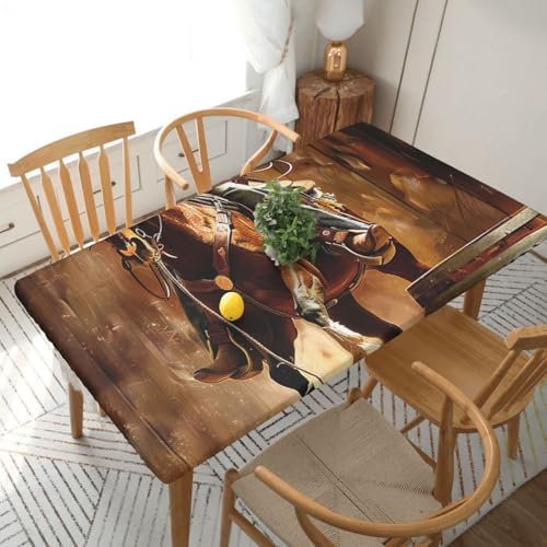 YKLJG American West Rodeo bedruckte Tischdecke, 152 cm, rechteckig, wasserdicht, waschbar, Tischdecken, Schutz für Esstische YKLJG American West Rodeo bedruckte Tischdecke, 152 cm, rechteckig, wasserdicht, waschbar, Tischdecken, Schutz für Esstische von YKLJG