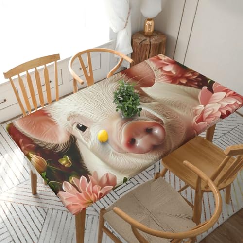 YKLJG Bedruckte Tischdecke mit Blumen und Tieren, 152 cm, rechteckig, wasserdicht, waschbar, Tischdecken, Schutz für Esstische YKLJG Bedruckte Tischdecke mit Blumen und Tieren, 152 cm, rechteckig, wasserdicht, waschbar, Tischdecken, Schutz für Esstische von YKLJG