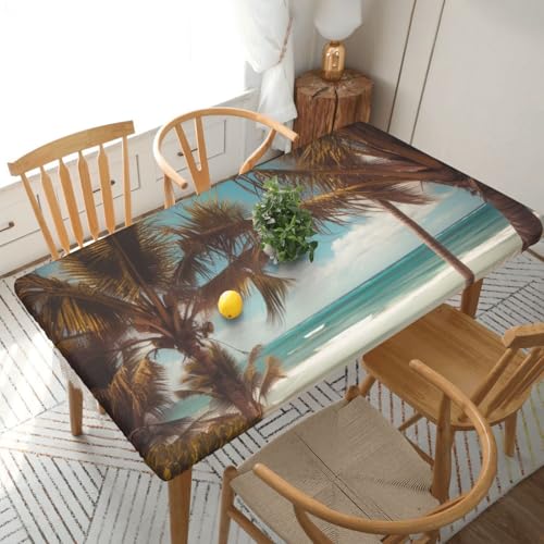 YKLJG Bedruckte Tischdecke mit Strandpalmen, 76 x 152 cm, rechteckig, wasserdicht, waschbar, Tischdecken, Schutz für Esstische YKLJG Bedruckte Tischdecke mit Strandpalmen, 76 x 152 cm, rechteckig, wasserdicht, waschbar, Tischdecken, Schutz für Esstische von YKLJG