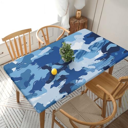 YKLJG Tischdecke, bedruckt, 76 x 152 cm, rechteckig, wasserdicht, waschbar, Tischdecke für Esstische, Blau YKLJG Tischdecke, bedruckt, 76 x 152 cm, rechteckig, wasserdicht, waschbar, Tischdecke für Esstische, Blau von YKLJG