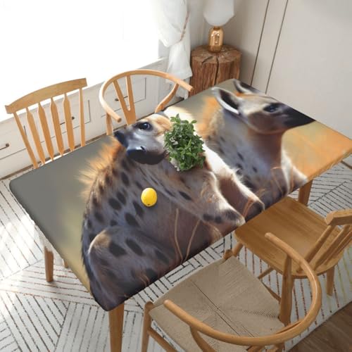 YKLJG Tischdecke, bedruckt, Motiv: Tiere Hyäne, 152 cm, rechteckig, wasserdicht, waschbar, Tischdecken, Schutz für Esstische YKLJG Tischdecke, bedruckt, Motiv: Tiere Hyäne, 152 cm, rechteckig, wasserdicht, waschbar, Tischdecken, Schutz für Esstische von YKLJG