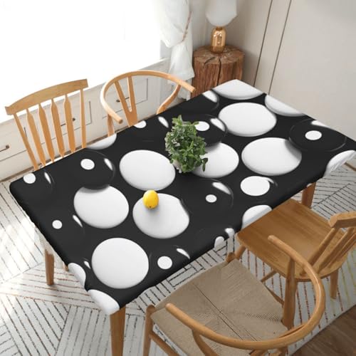 YKLJG Tischdecke, bedruckt mit großen Punkten, 76 x 152 cm, rechteckig, wasserdicht, waschbar, Tischdecke für Esstische, Schwarz und Weiß YKLJG Tischdecke, bedruckt mit großen Punkten, 76 x 152 cm, rechteckig, wasserdicht, waschbar, Tischdecke für Esstische, Schwarz und Weiß von YKLJG