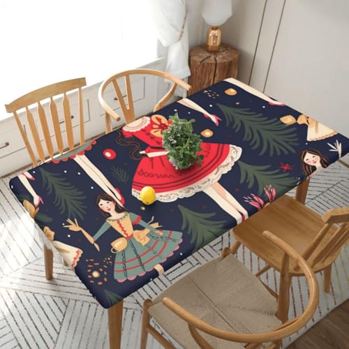 YKLJG Tischdecke für Damen, Motiv: Nussknacker, Ballett, Weihnachten, Tanz, bedruckt, 76 x 152 cm, rechteckig, wasserdicht, waschbar, Tischdecken, Schutz für Esstische YKLJG Tischdecke für Damen, Motiv: Nussknacker, Ballett, Weihnachten, Tanz, bedruckt, 76 x 152 cm, rechteckig, wasserdicht, waschbar, Tischdecken, Schutz für Esstische von YKLJG