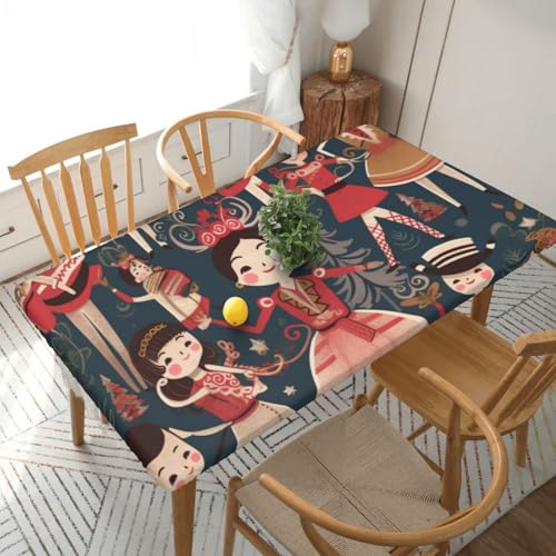 YKLJG Tischdecke für Damen, Nussknacker, Ballett, Weihnachten, Tanz, Cartoon, bedruckt, 76 x 152 cm, rechteckig, wasserdicht, waschbar, Tischdecken, Schutz für Esstische YKLJG Tischdecke für Damen, Nussknacker, Ballett, Weihnachten, Tanz, Cartoon, bedruckt, 76 x 152 cm, rechteckig, wasserdicht, waschbar, Tischdecken, Schutz für Esstische von YKLJG