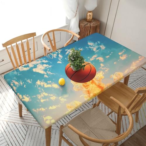 YKLJG Tischdecke mit Basketballdruck, 152 cm, rechteckig, wasserdicht, waschbar, Tischdecken, Schutz für Esstische YKLJG Tischdecke mit Basketballdruck, 152 cm, rechteckig, wasserdicht, waschbar, Tischdecken, Schutz für Esstische von YKLJG