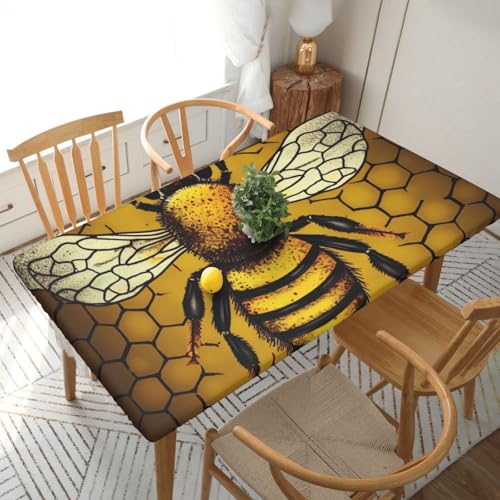 YKLJG Tischdecke mit Bienenmotiv, bedruckt, 152 cm, rechteckig, wasserdicht, waschbar, Tischdecke für Esstische YKLJG Tischdecke mit Bienenmotiv, bedruckt, 152 cm, rechteckig, wasserdicht, waschbar, Tischdecke für Esstische von YKLJG