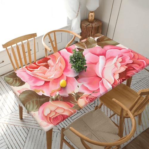 YKLJG Tischdecke mit Blumenmuster, bedruckt, 152 cm, rechteckig, wasserdicht, waschbar, Tischdecken, Schutz für Esstische YKLJG Tischdecke mit Blumenmuster, bedruckt, 152 cm, rechteckig, wasserdicht, waschbar, Tischdecken, Schutz für Esstische von YKLJG