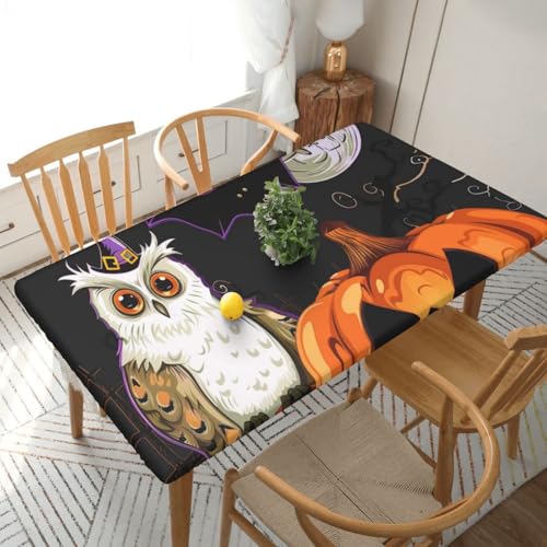 YKLJG Tischdecke mit Halloween-Eulen-Motiv, bedruckt, 152 cm, rechteckig, wasserdicht, waschbar, Tischdecken, Schutz für Esstische YKLJG Tischdecke mit Halloween-Eulen-Motiv, bedruckt, 152 cm, rechteckig, wasserdicht, waschbar, Tischdecken, Schutz für Esstische von YKLJG