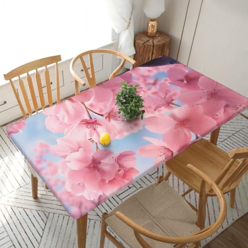 YKLJG Tischdecke mit Kirschblütenmotiv, 152 cm, rechteckig, wasserdicht, waschbar, Tischdecken, Schutz für Esstische, Rosa YKLJG Tischdecke mit Kirschblütenmotiv, 152 cm, rechteckig, wasserdicht, waschbar, Tischdecken, Schutz für Esstische, Rosa von YKLJG