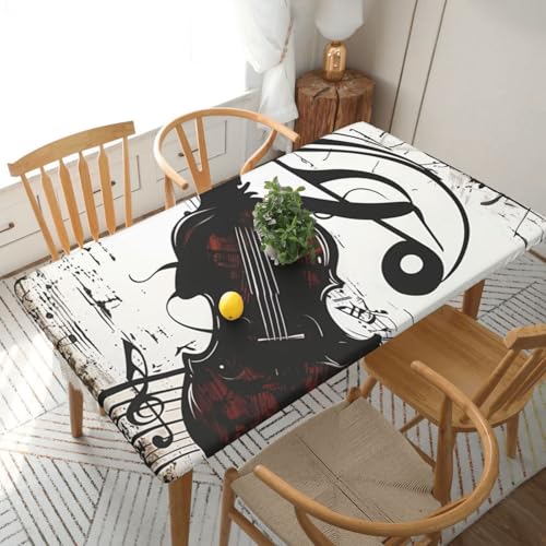 YKLJG Tischdecke mit Musikkunstdruck, 152 cm, rechteckig, wasserdicht, waschbar, Tischdecken, Schutz für Esstische YKLJG Tischdecke mit Musikkunstdruck, 152 cm, rechteckig, wasserdicht, waschbar, Tischdecken, Schutz für Esstische von YKLJG