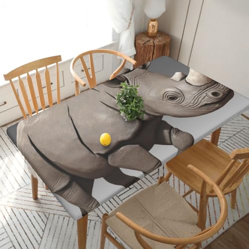 YKLJG Tischdecke mit Nashornmotiv, 152 cm, rechteckig, wasserdicht, waschbar, Tischdecken, Schutz für Esstische, 76 x 152 cm YKLJG Tischdecke mit Nashornmotiv, 152 cm, rechteckig, wasserdicht, waschbar, Tischdecken, Schutz für Esstische, 76 x 152 cm von YKLJG