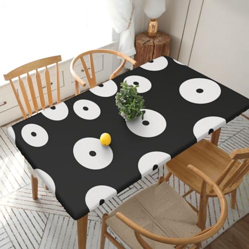 YKLJG Tischdecke mit Punktemuster, 152 cm, rechteckig, wasserdicht, waschbar, Tischdecke für Esstische, Schwarz und Weiß YKLJG Tischdecke mit Punktemuster, 152 cm, rechteckig, wasserdicht, waschbar, Tischdecke für Esstische, Schwarz und Weiß von YKLJG